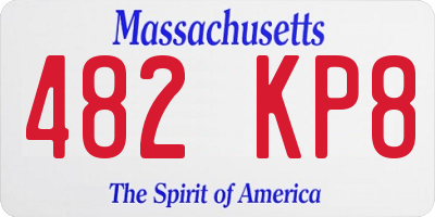 MA license plate 482KP8