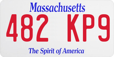 MA license plate 482KP9