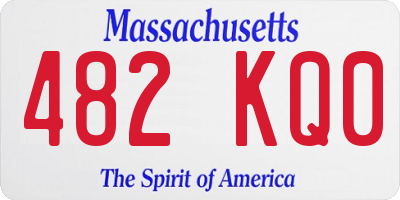 MA license plate 482KQ0