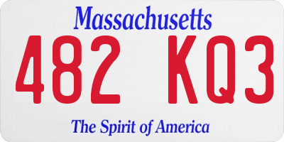 MA license plate 482KQ3