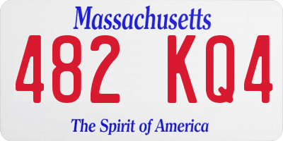MA license plate 482KQ4