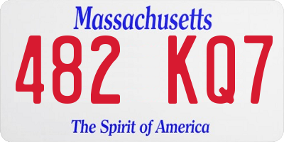 MA license plate 482KQ7