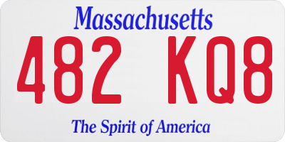 MA license plate 482KQ8