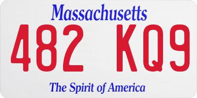 MA license plate 482KQ9