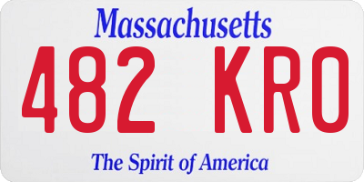 MA license plate 482KR0