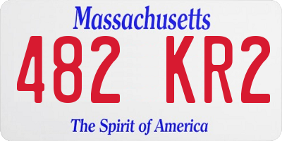 MA license plate 482KR2