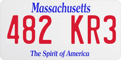 MA license plate 482KR3