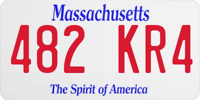 MA license plate 482KR4