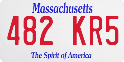 MA license plate 482KR5