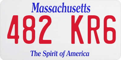 MA license plate 482KR6