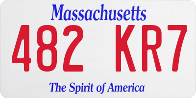 MA license plate 482KR7
