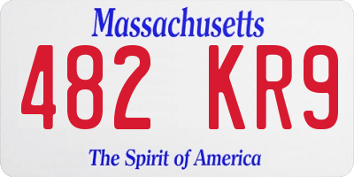 MA license plate 482KR9