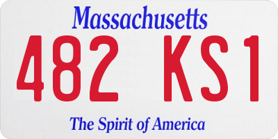 MA license plate 482KS1