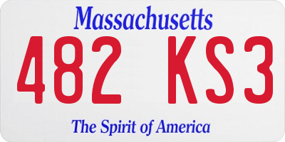 MA license plate 482KS3