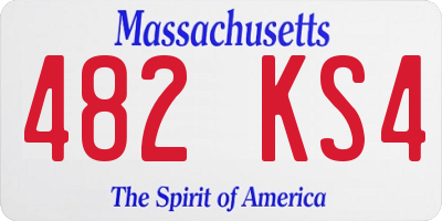 MA license plate 482KS4