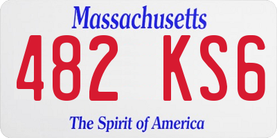 MA license plate 482KS6