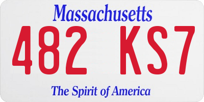 MA license plate 482KS7