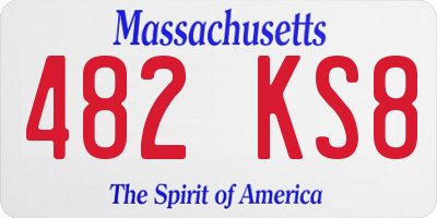 MA license plate 482KS8