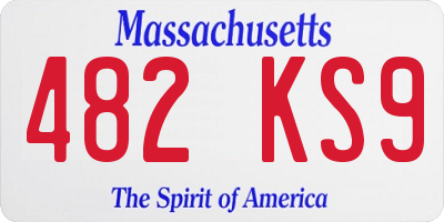 MA license plate 482KS9