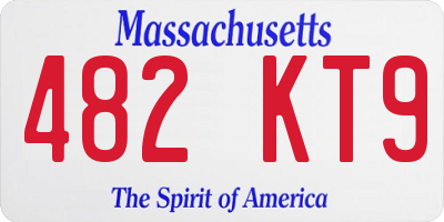 MA license plate 482KT9