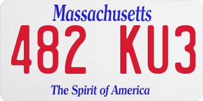 MA license plate 482KU3