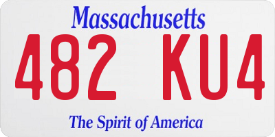 MA license plate 482KU4