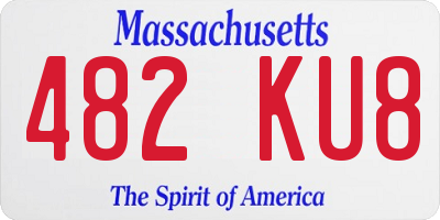 MA license plate 482KU8