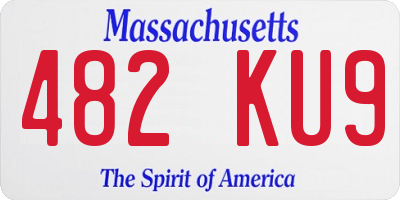 MA license plate 482KU9