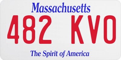 MA license plate 482KV0