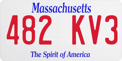 MA license plate 482KV3