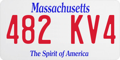 MA license plate 482KV4