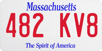 MA license plate 482KV8