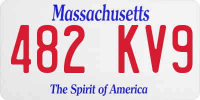 MA license plate 482KV9