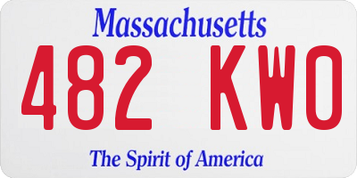 MA license plate 482KW0