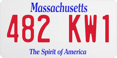 MA license plate 482KW1