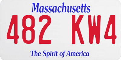 MA license plate 482KW4