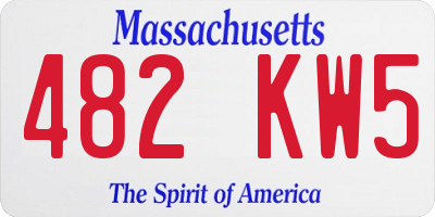 MA license plate 482KW5