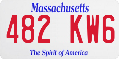 MA license plate 482KW6