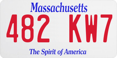MA license plate 482KW7