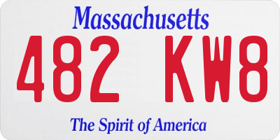 MA license plate 482KW8