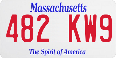 MA license plate 482KW9