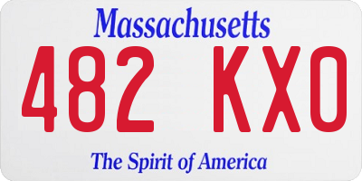 MA license plate 482KX0
