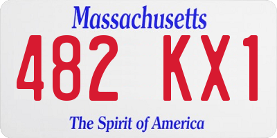 MA license plate 482KX1