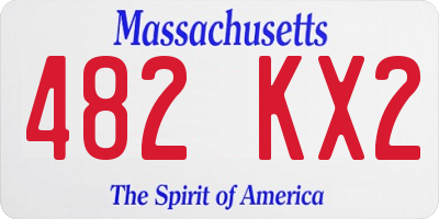 MA license plate 482KX2