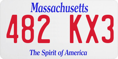 MA license plate 482KX3