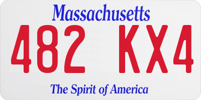 MA license plate 482KX4