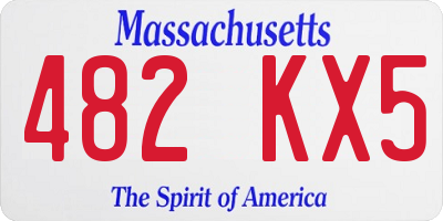 MA license plate 482KX5