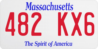 MA license plate 482KX6