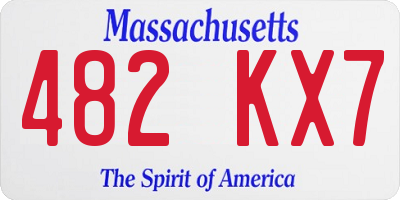 MA license plate 482KX7