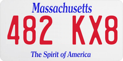 MA license plate 482KX8